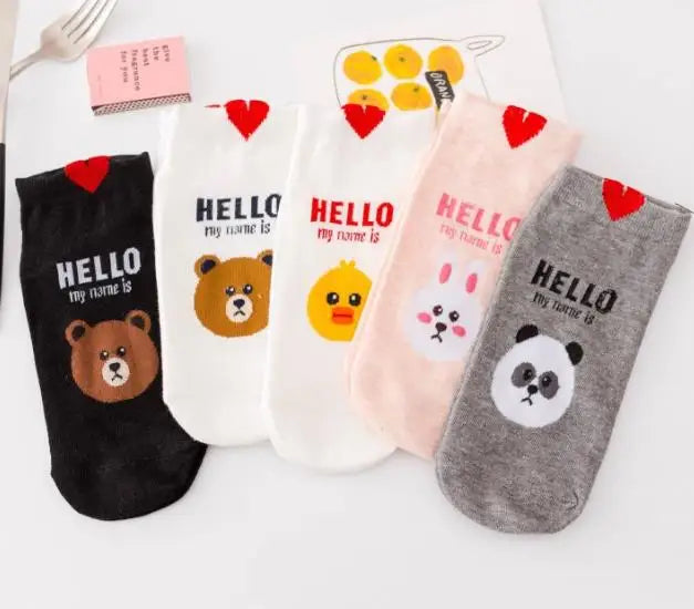 🧦 جوارب نسائية قصيرة برسومات كرتونية لطيفة 🐾