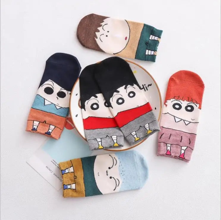 🧦 جوارب نسائية قصيرة برسومات كرتونية لطيفة 🐾